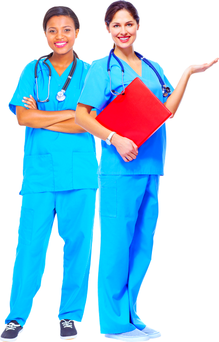 two nurse are smiling